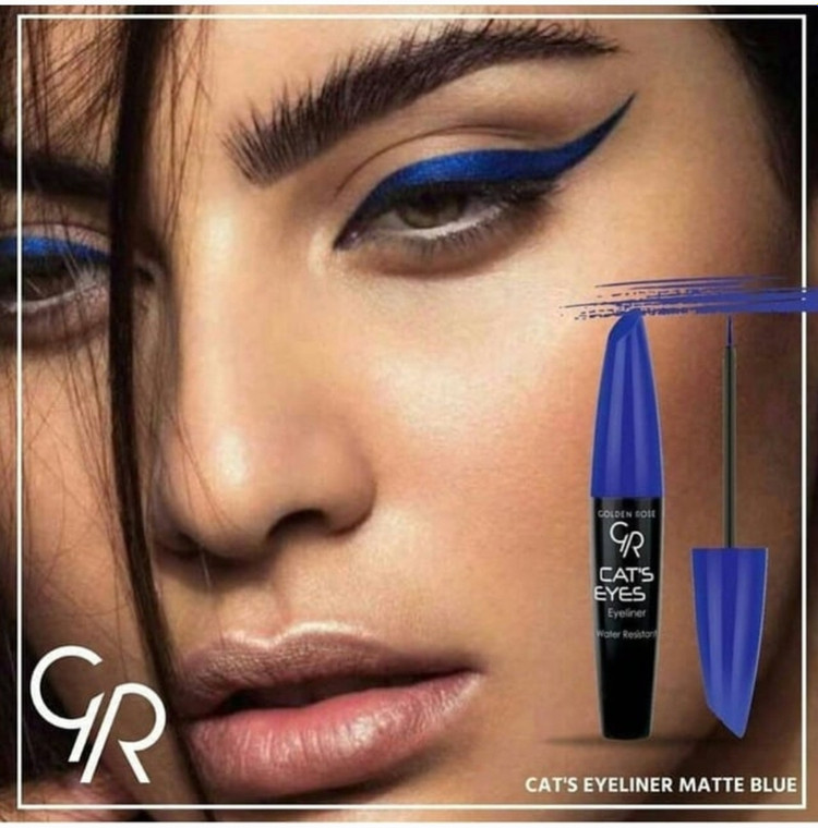 خط چشم آبی گلدن رز Golden Rose Cat Eyes Eyeliner Blue